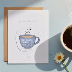 Pixel Paper Heart Sticker Card - Coffee