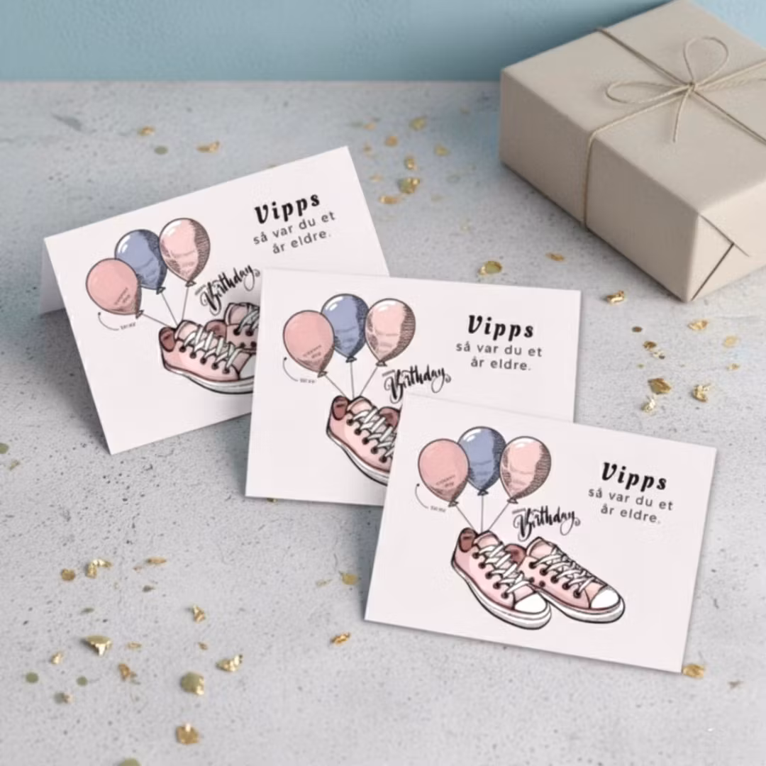 3pk Vipps Skrapekort - Rosa Sneakers