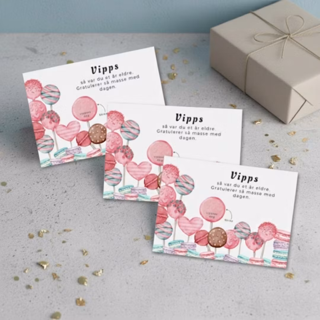 3pk Vipps Skrapekort - Cake Pops