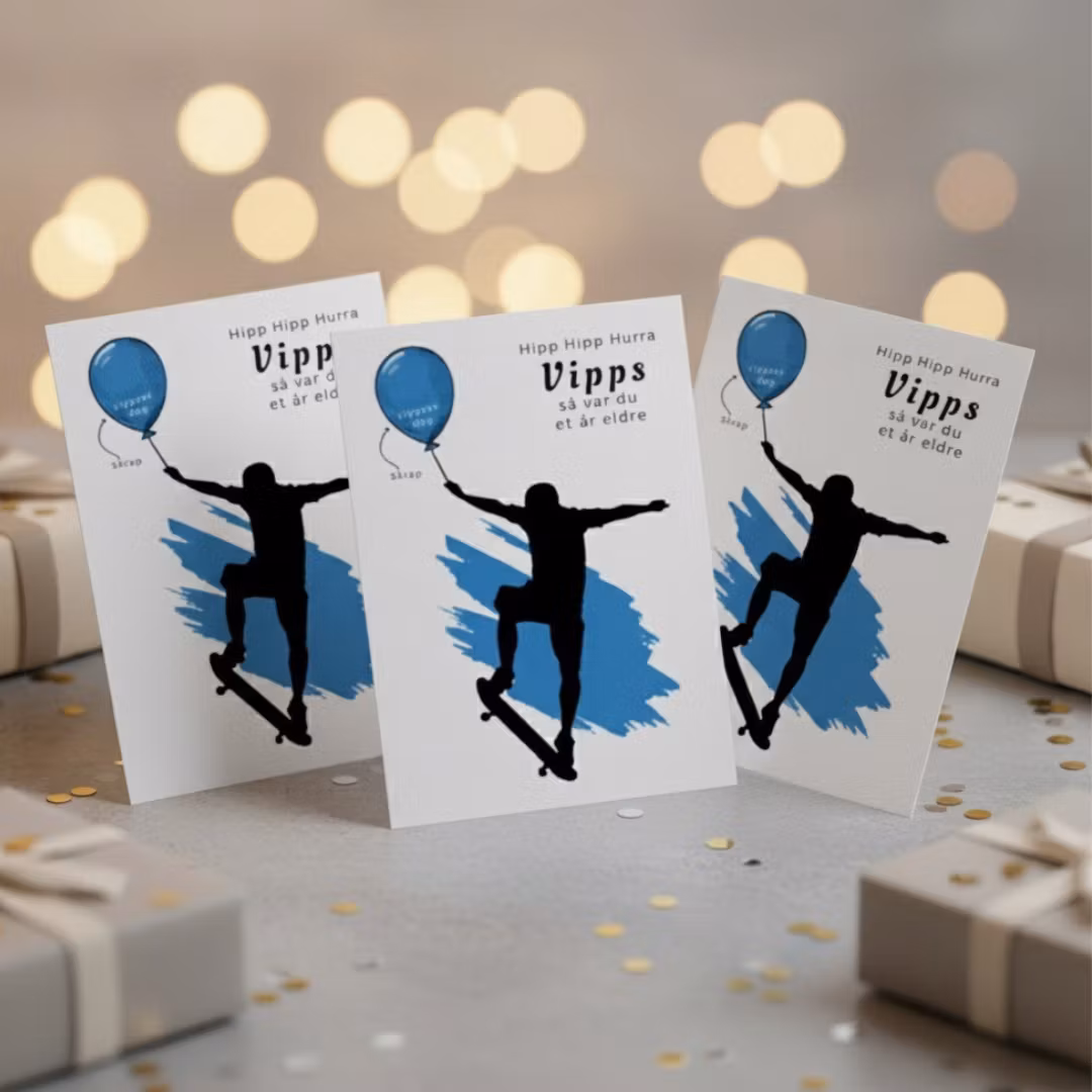 3pk Vipps Skrapekort - Skaterboy