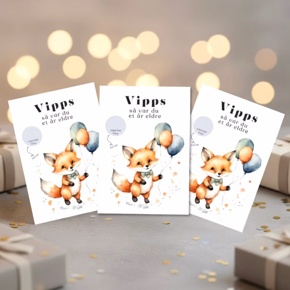 3pk Vipps Skrapekort - Fox