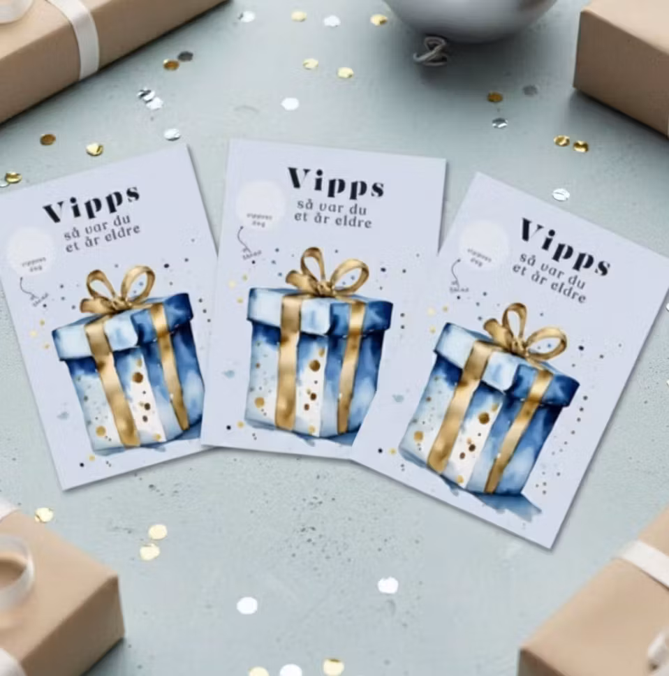 3pk Vipps Skrapekort - Birthday Presents