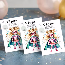3pk Vipps Skrapekort - Super Girl