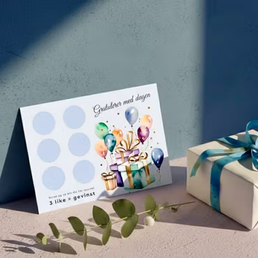 Skrap og vinn - Bursdagskort