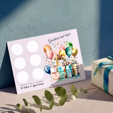 Skrap og vinn - Bursdagskort