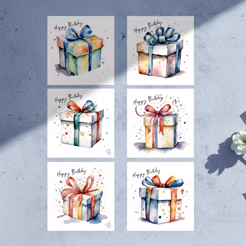 6pk Birthday Cards - Gaver