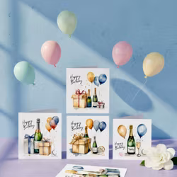 6pk "Bobler og ballonger" Cards