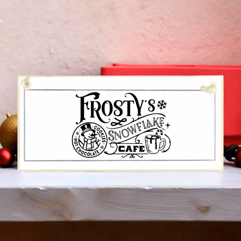 Crafty Clara Wooden Sign - "Frosty's Christmas Sign"