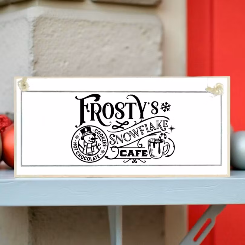 Crafty Clara Wooden Sign - "Frosty's Christmas Sign"