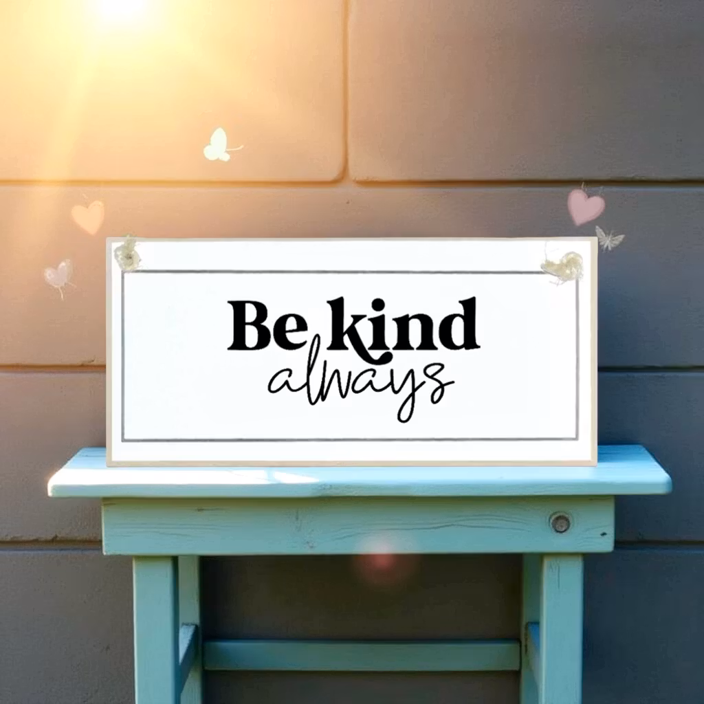 Crafty Clara Wooden Sign - "Be Kind. Always"