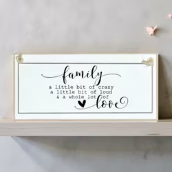 Crafty Clara Wooden Sign - "Family Love"