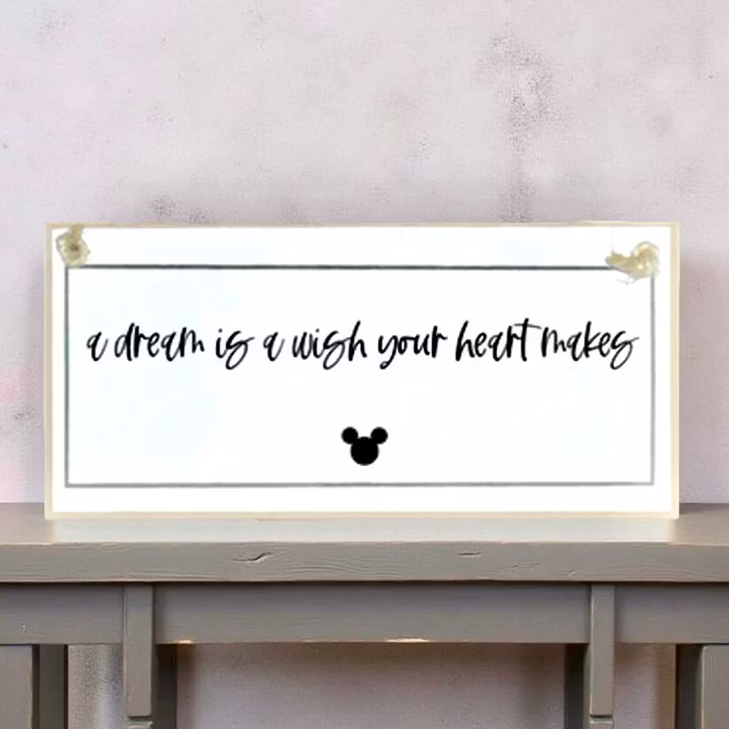 Crafty Clara Wooden Sign - A dream is a wish the heart make