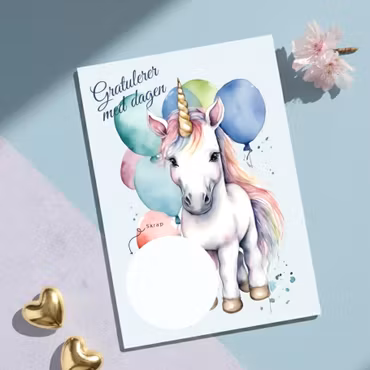 Bursdag Skrapekort - Enhjørning