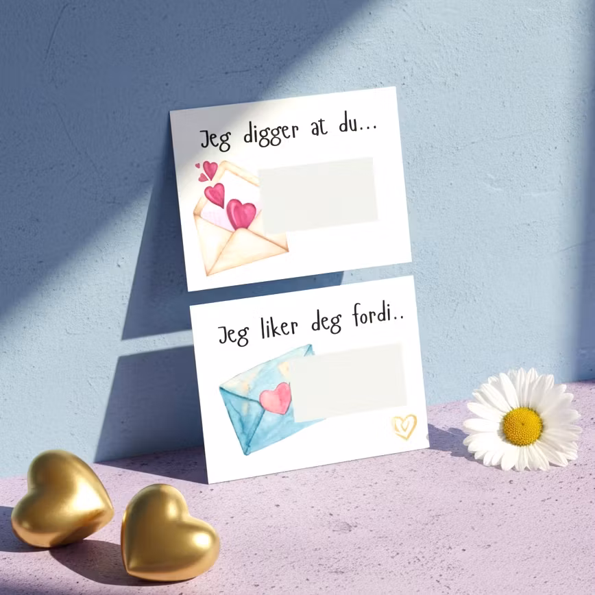 9pk "Du er....." Skrapekort