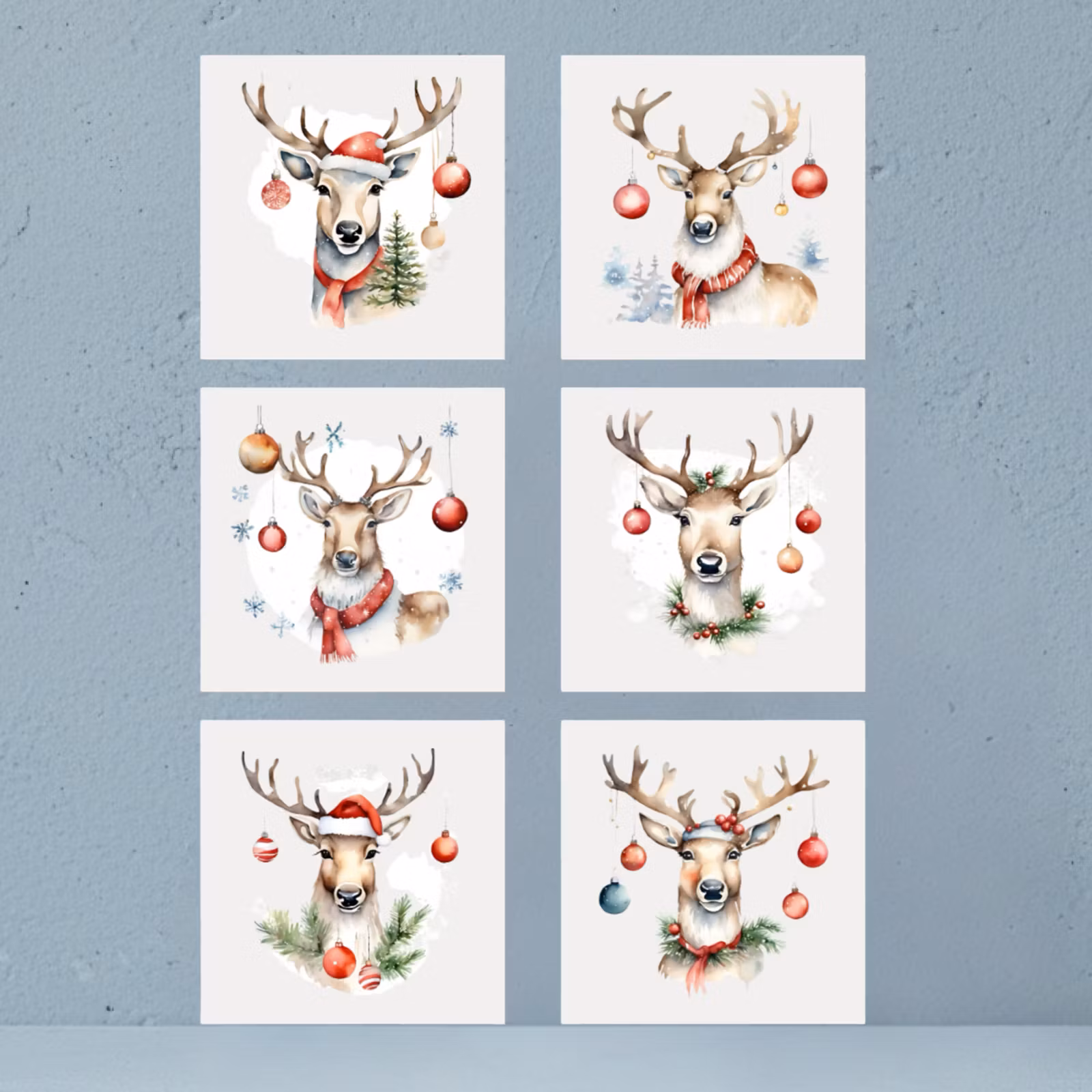 6pk Julekort - Reinsdyr