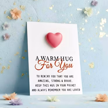 Pockethug - Mørk rosa  hjerte