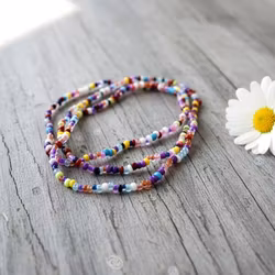 3pk Glass Beads Stretch Bracelet