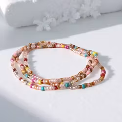 3pk Glass Beads Stretch Bracelet