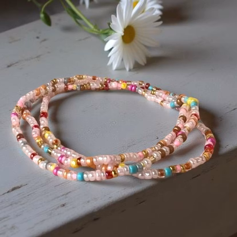 3pk Glass Beads Stretch Bracelet