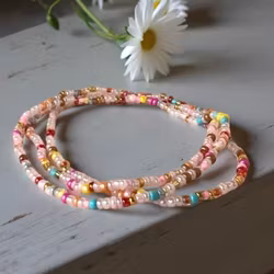 3pk Glass Beads Stretch Bracelet