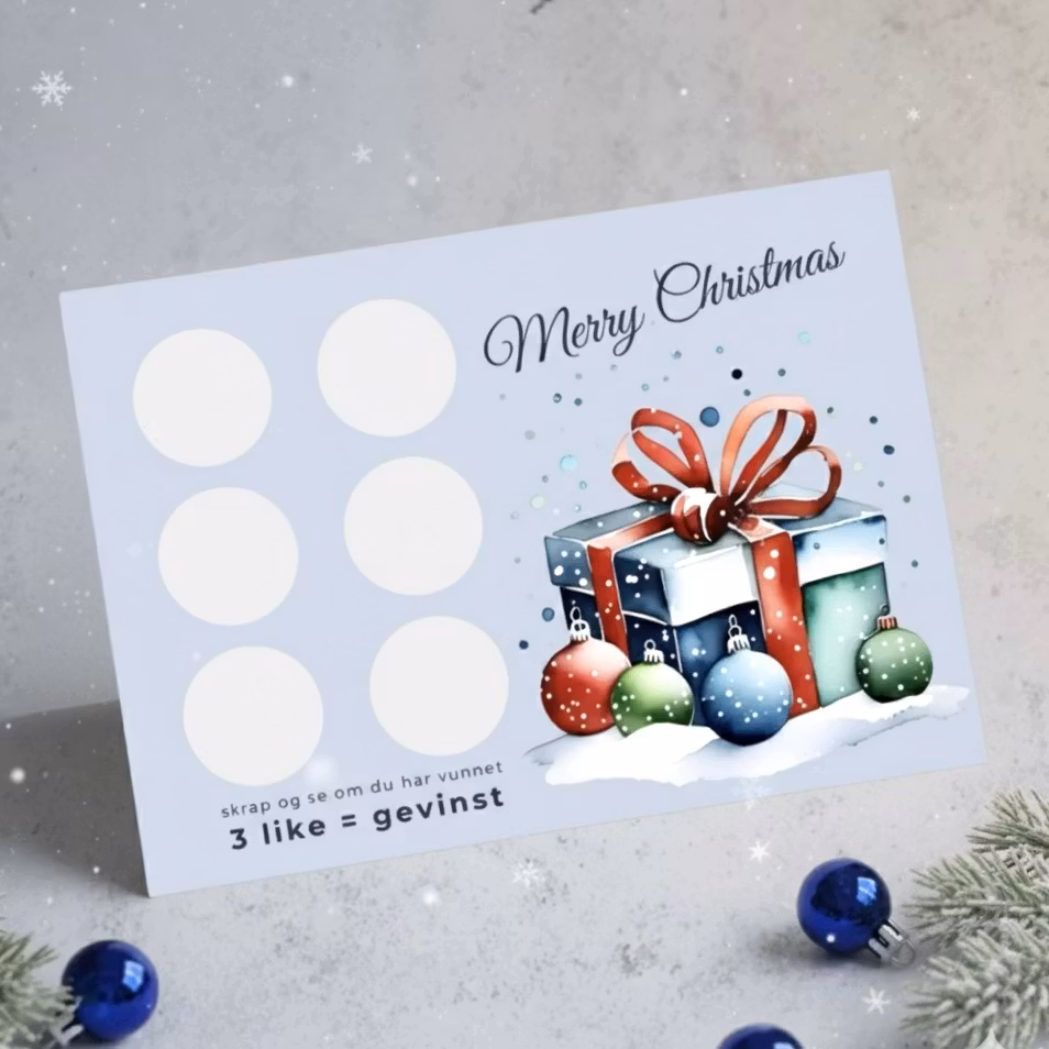 Skrap og vinn - Julekort