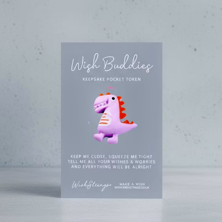Wishstring Wishing Buddies Pockethug - Purple Dinosaur