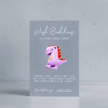 Wishstring Wishing Buddies Pockethug - Purple Dinosaur