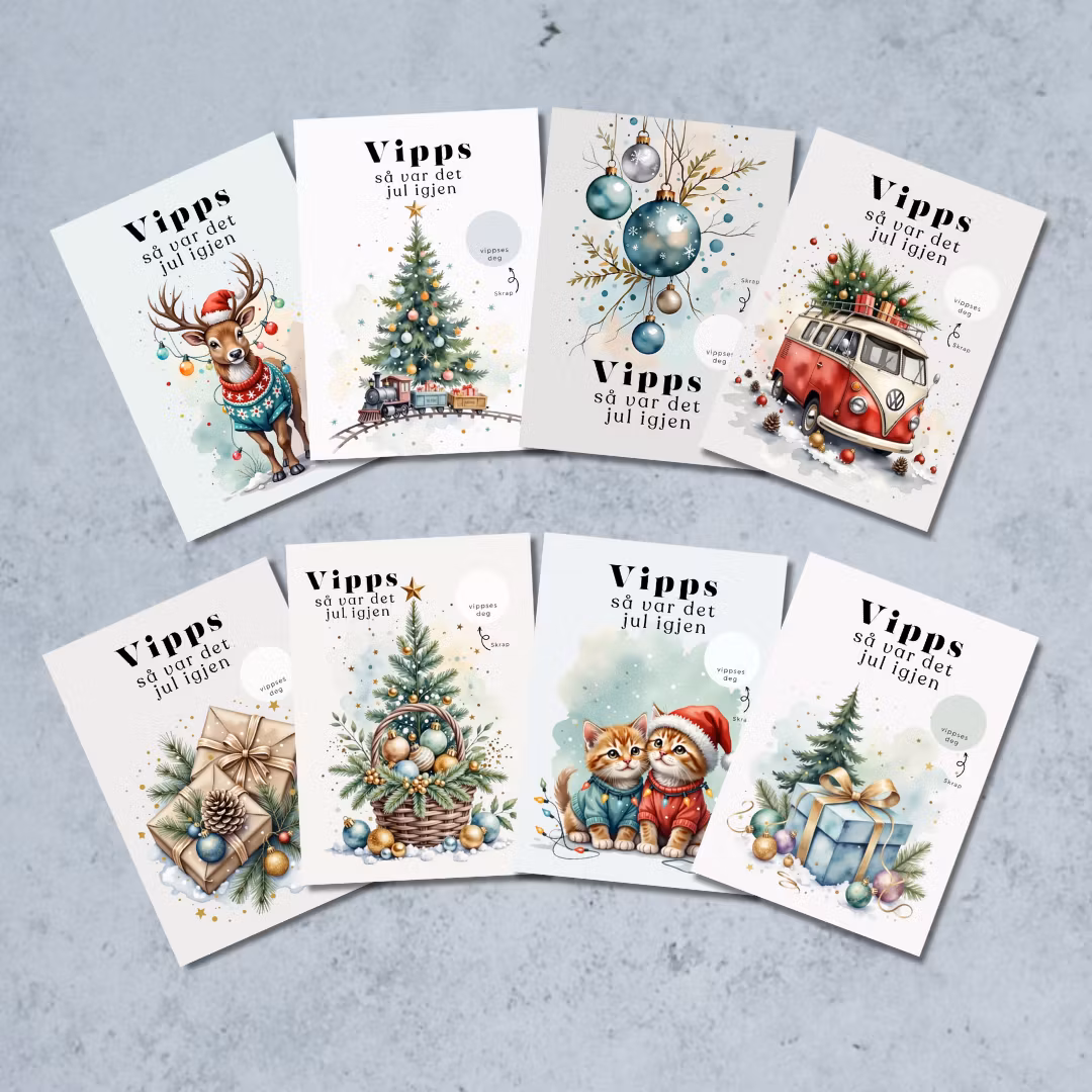 8pk Vipps Julekort