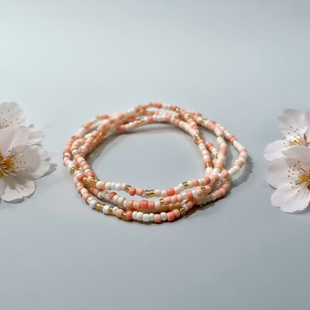 3pk Glass Beads Stretch Bracelet