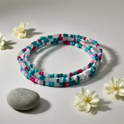 3pk Glass Beads Stretch Bracelet