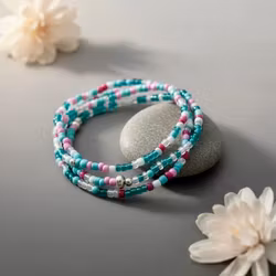 3pk Glass Beads Stretch Bracelet