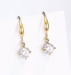 Drop-øredobber med Klar Stein