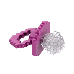 Brixies - Gratulasjonskort med Byggefigur - Rosa Smokk