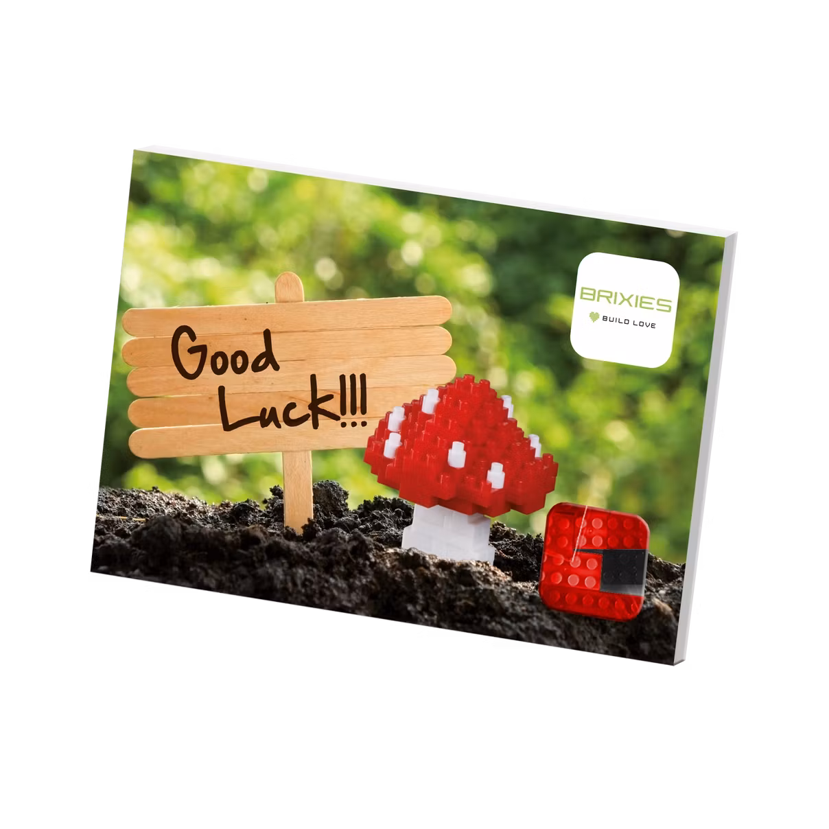 Brixies - Gratulasjonskort med Byggefigur - Lykkesopp