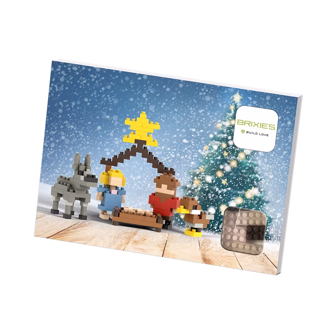 Brixies - Gratulasjonskort med Byggefigur - Julekrybbe