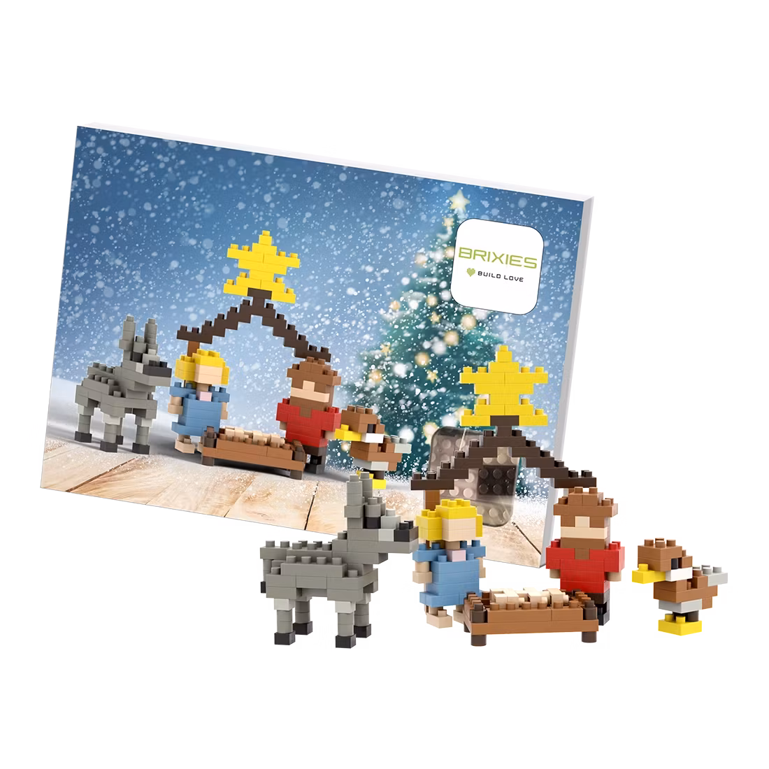 Brixies - Gratulasjonskort med Byggefigur - Julekrybbe