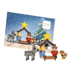 Brixies - Gratulasjonskort med Byggefigur - Julekrybbe