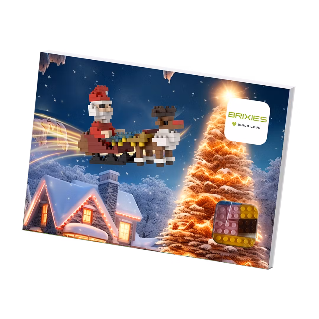 Brixies - Gratulasjonskort med Byggefigur - Julenisse