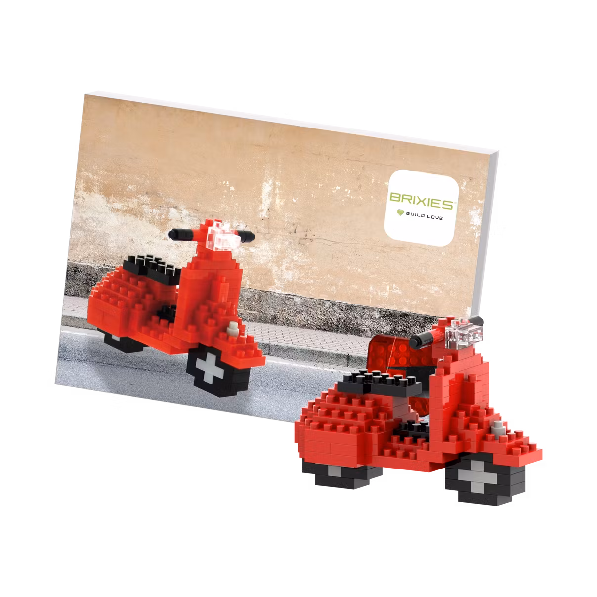 Brixies - Gratulasjonskort med Byggefigur - Scooter