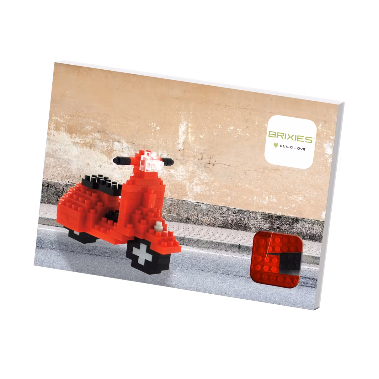 Brixies - Gratulasjonskort med Byggefigur - Scooter