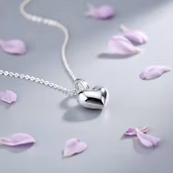 Sølvekjede - Puffed Heart