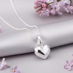 Sølvekjede - Puffed Heart