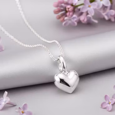 Sølvekjede - Puffed Heart