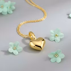 Gullkjede - Puffed Heart