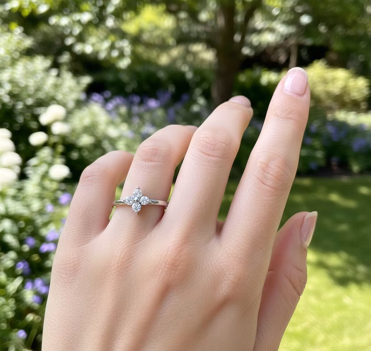 Justerbar ring med Glitrende Stein & Detaljert Bånd