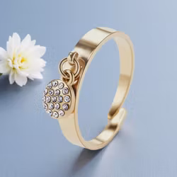 Justerbar Gullring med Hengende Charm