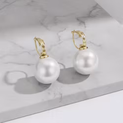 Klassiske Perle-øredobber med Gullhoops