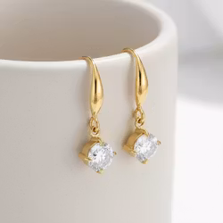 Drop-øredobber med Klar Stein