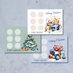 3pk Skrap og vinn - Julekort