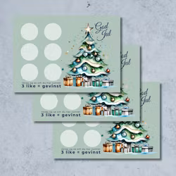 3pk Skrap og vinn - Julekort